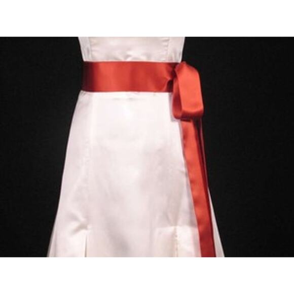 Ginger Orange Swiss Double Faced Bridal Sash Belt 2 3/4" x 4 1/2 yards long - Picture 1 of 3